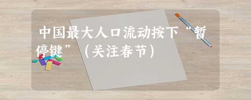 中国最大人口流动按下“暂停键”(关注春节) 中国最大人口流动按下“暂停键”(关注春节)