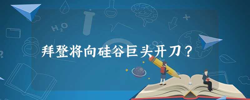 拜登将向硅谷巨头开刀? 拜登将向硅谷巨头开刀?