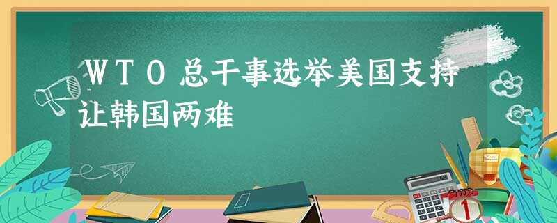 WTO总干事选举美国支持让韩国两难 WTO总干事选举美国支持让韩国两难