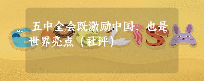 五中全会既激励中国,也是世界亮点(社评) 五中全会既激励中国,也是世界亮点(社评)