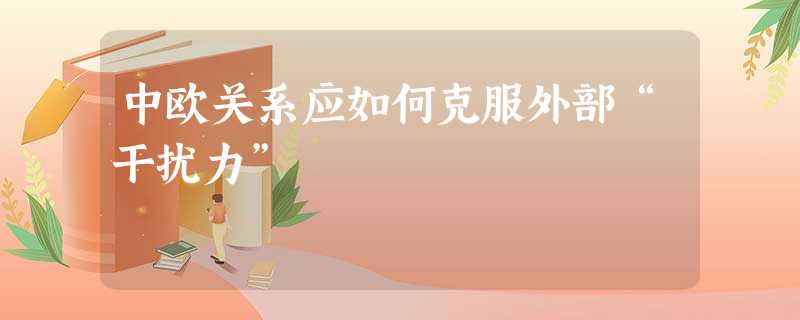 中欧关系应如何克服外部“干扰力” 中欧关系应如何克服外部“干扰力”