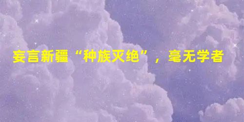 妄言新疆“种族灭绝”,毫无学者良知(焦点话题) 妄言新疆“种族灭绝”,毫无学者良知(焦点话题)