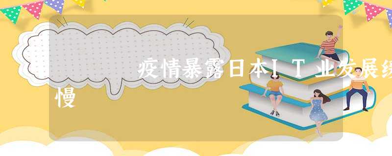 疫情暴露日本IT业发展缓慢 疫情暴露日本IT业发展缓慢
