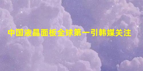 中国液晶面板全球第一引韩媒关注 中国液晶面板全球第一引韩媒关注