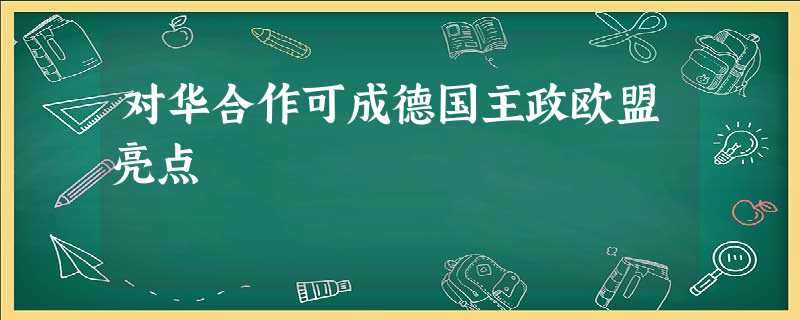 对华合作可成德国主政欧盟亮点 对华合作可成德国主政欧盟亮点