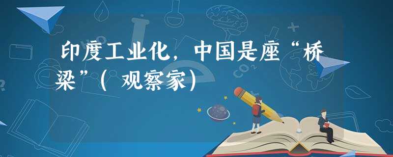 印度工业化,中国是座“桥梁”(观察家) 印度工业化,中国是座“桥梁”(观察家)