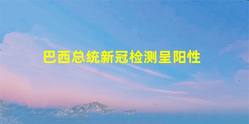 巴西总统新冠检测呈阳性 巴西总统新冠检测呈阳性