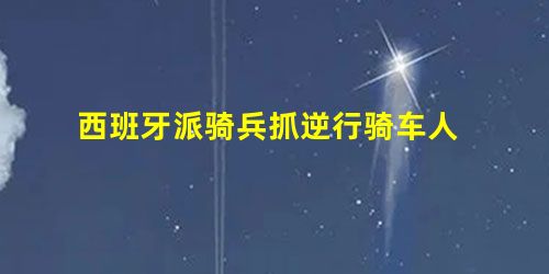 西班牙派骑兵抓逆行骑车人 西班牙派骑兵抓逆行骑车人