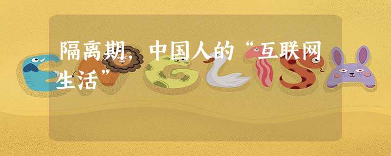 隔离期,中国人的“互联网生活” 隔离期,中国人的“互联网生活”