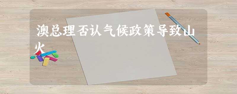 澳总理否认气候政策导致山火 澳总理否认气候政策导致山火