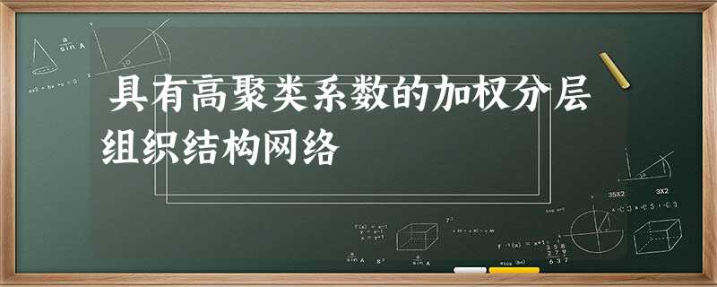 具有高聚类系数的加权分层组织结构网络 具有高聚类系数的加权分层组织结构网络