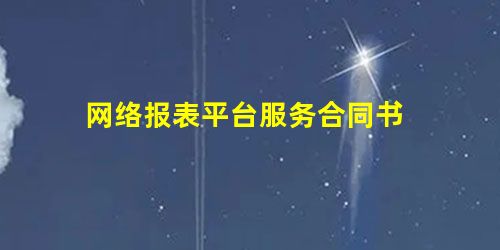 网络报表平台服务合同书 网络报表平台服务合同书