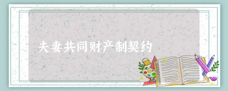 夫妻共同财产制契约 夫妻共同财产制契约