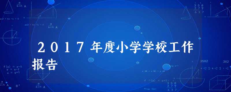 2017年度小学学校工作报告 2017年度小学学校工作报告