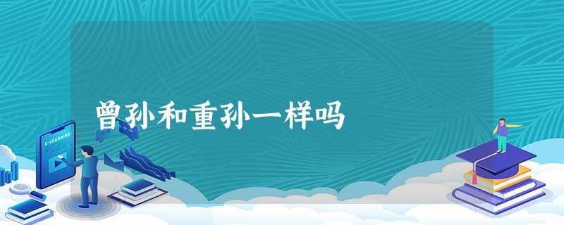曾孙和重孙一样吗 曾孙和重孙一样吗