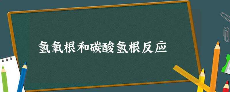 氢氧根和碳酸氢根反应