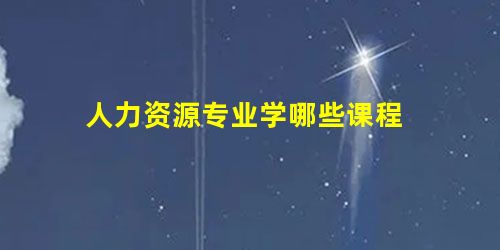 人力资源专业学哪些课程 人力资源专业学哪些课程
