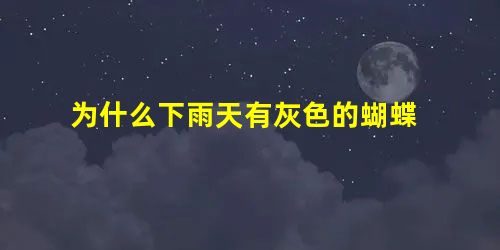 为什么下雨天有灰色的蝴蝶 为什么下雨天有灰色的蝴蝶