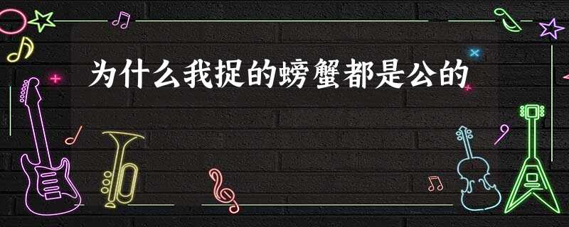 为什么我捉的螃蟹都是公的 为什么我捉的螃蟹都是公的