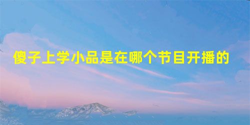 傻子上学小品是在哪个节目开播的 傻子上学小品是在哪个节目开播的
