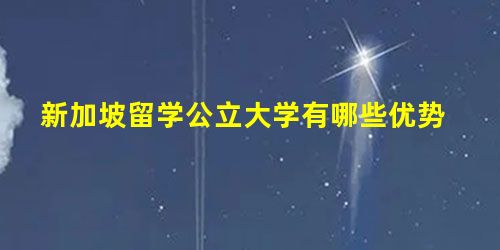 新加坡留学公立大学有哪些优势 新加坡留学公立大学有哪些优势