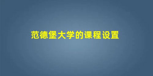 范德堡大学的课程设置 范德堡大学的课程设置