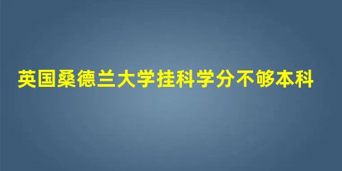 英国桑德兰大学挂科学分不够本科未毕业怎么申请硕士? 英国桑德兰大学挂科学分不够本科未毕业怎么申请硕士?