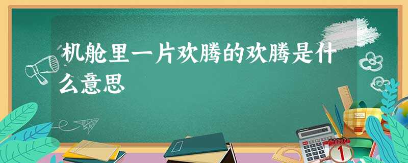 机舱里一片欢腾的欢腾是什么意思 机舱里一片欢腾的欢腾是什么意思