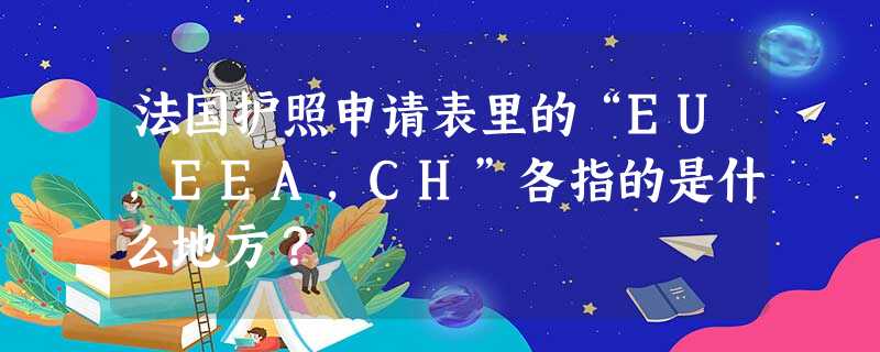 法国护照申请表里的“EU,EEA,CH”各指的是什么地方? 法国护照申请表里的“EU,EEA,CH”各指的是什么地方?