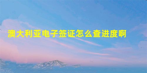 澳大利亚电子签证怎么查进度啊 我只有TRN编号 澳大利亚电子签证怎么查进度啊 我只有TRN编号