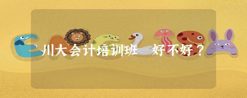 川大会计培训班 好不好? 川大会计培训班 好不好?