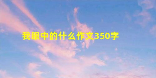 我眼中的什么作文350字 我眼中的什么作文350字