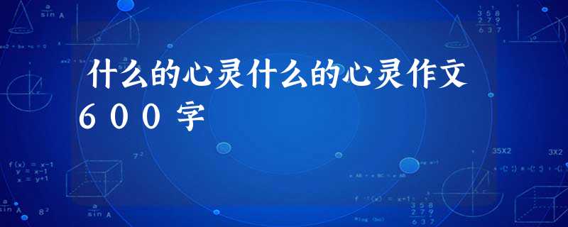 什么的心灵什么的心灵作文600字 什么的心灵什么的心灵作文600字