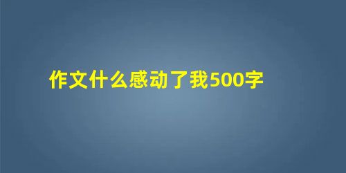 作文什么感动了我500字 作文什么感动了我500字