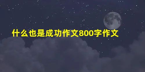 什么也是成功作文800字作文 什么也是成功作文800字作文