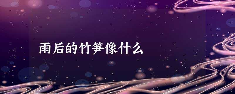 雨后的竹笋像什么 雨后的竹笋像什么