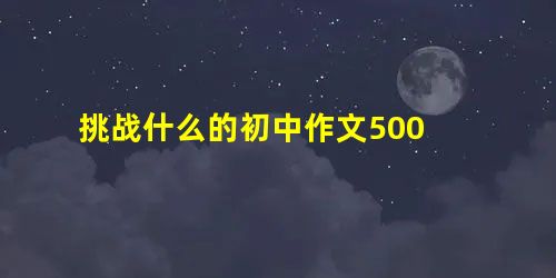 挑战什么的初中作文500 挑战什么的初中作文500
