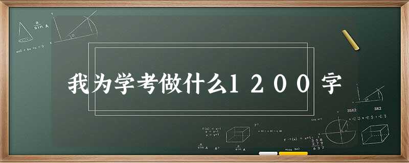 我为学考做什么1200字 我为学考做什么1200字