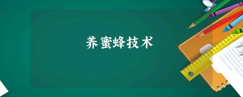 养蜜蜂技术 养蜜蜂技术