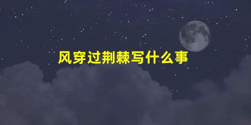 风穿过荆棘写什么事 风穿过荆棘写什么事