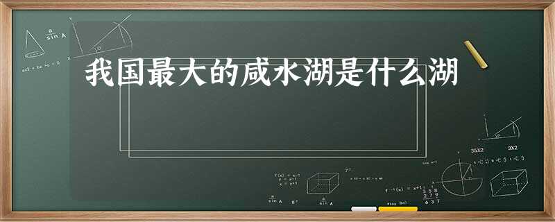 我国最大的咸水湖是什么湖 我国最大的咸水湖是什么湖