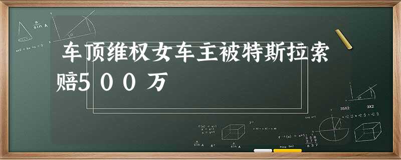 车顶维权女车主被特斯拉索赔500万 车顶维权女车主被特斯拉索赔500万