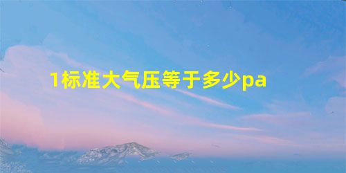 1标准大气压等于多少pa 1标准大气压等于多少pa