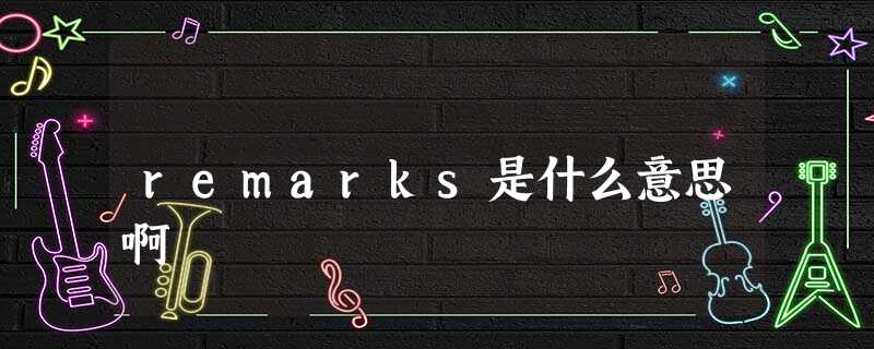remarks是什么意思啊 remarks是什么意思啊