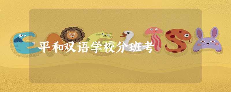 平和双语学校分班考 平和双语学校分班考