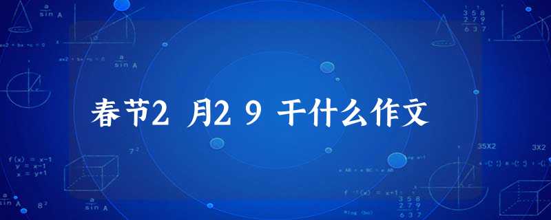 春节2月29干什么作文 春节2月29干什么作文
