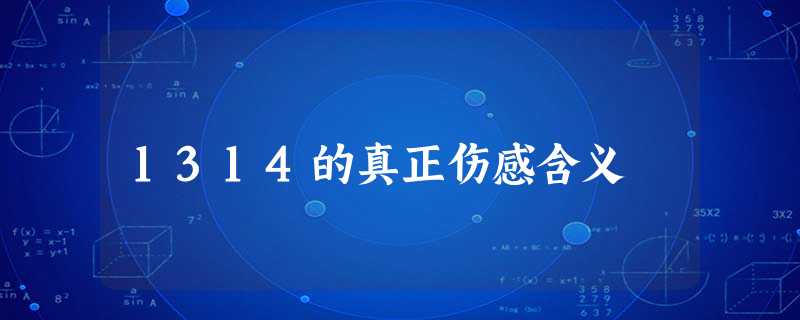 1314的真正伤感含义 1314的真正伤感含义