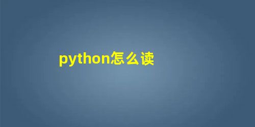 python怎么读 python怎么读