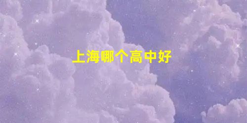 上海哪个高中好 上海哪个高中好