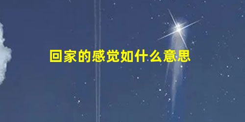 回家的感觉如什么意思 回家的感觉如什么意思